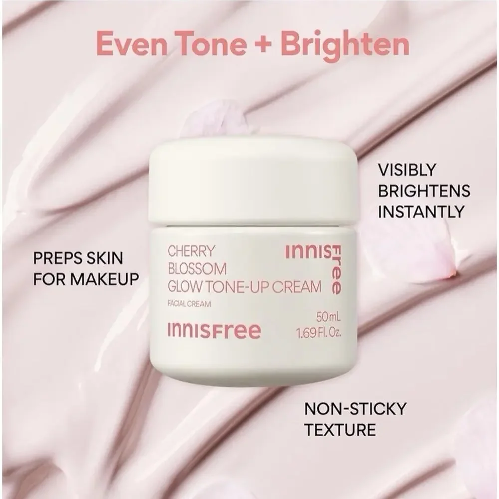 innisfree Cherry Blossom Glow Tone-Up Cream with Niacinamide Bright,Even Skin